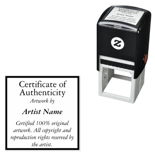 カスタマイズ可能な正方形のCertificate of Authenticity セルフインキングスタンプ (インサイチュ)