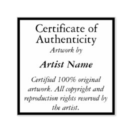 カスタマイズ可能な正方形のCertificate of Authenticity セルフインキングスタンプ