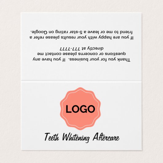 カスタマイズ可能な歯の白化後のケア 名刺 (外部フラット)