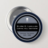 カスタマイズ可能な歯科円 缶バッジ (正面&裏面)