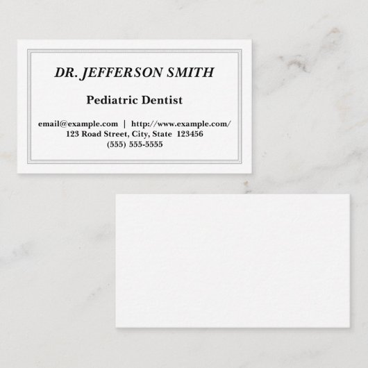 カスタマイズ可能な歯科医の名刺 名刺 (正面/裏面)