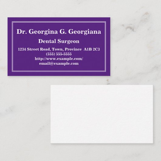カスタマイズ可能な歯科外科医の名刺 名刺 (正面/裏面)