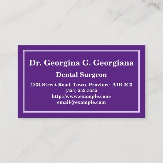 カスタマイズ可能な歯科外科医の名刺 名刺 (正面)
