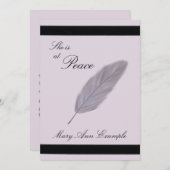 カスタマイズ可能な死の発表(羽根) 招待状 (正面/裏面)