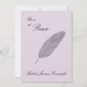 カスタマイズ可能な死の発表(羽根) 案内状 (正面)