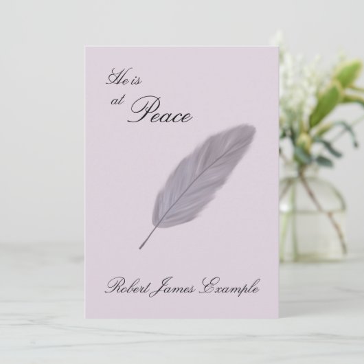 カスタマイズ可能な死の発表(羽根) 案内状 (スタンド正面)