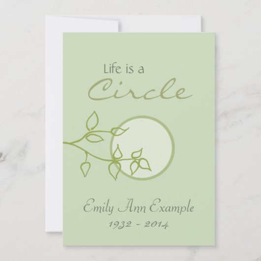 カスタマイズ可能な死亡の離れ発表() 招待状 (正面)