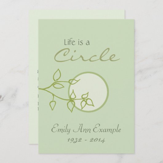 カスタマイズ可能な死亡の離れ発表() 招待状 (正面/裏面)