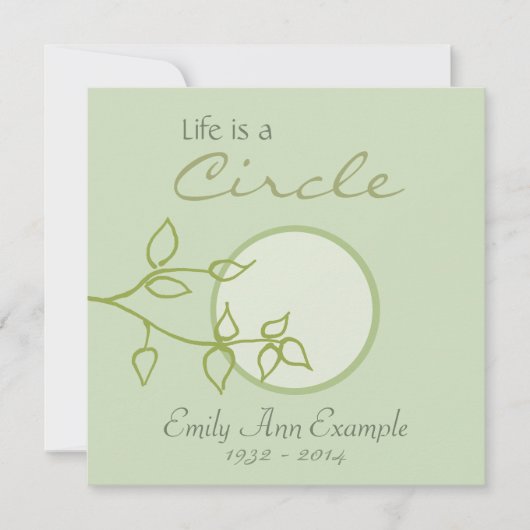 カスタマイズ可能な死亡の離れ発表() 案内状 (正面)