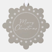 カスタマイズ可能な母の娘Taupeメリークリスマス オーナメントカード (裏面)