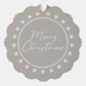 カスタマイズ可能な母の娘Taupeメリークリスマス オーナメントカード (裏面)