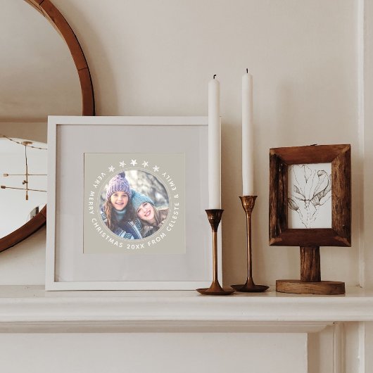 カスタマイズ可能な母の娘Taupeメリークリスマス シーズンカード