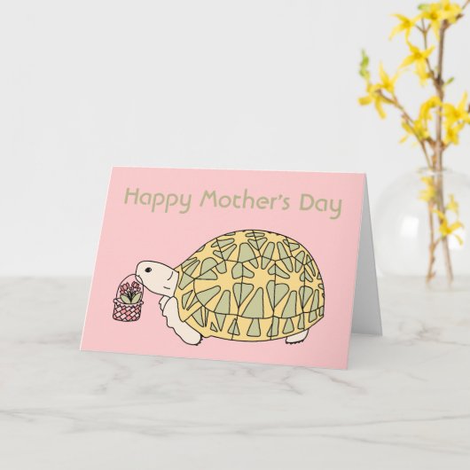 カスタマイズ可能な母の日の亀5 カード (黄色い花)