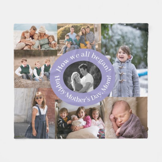 カスタマイズ可能な母の日の写真 フリースブランケット (正面(横))