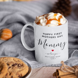 カスタマイズ可能な母の日ギフト "初めての母の日" パパからのプレゼント コーヒーマグカップ
