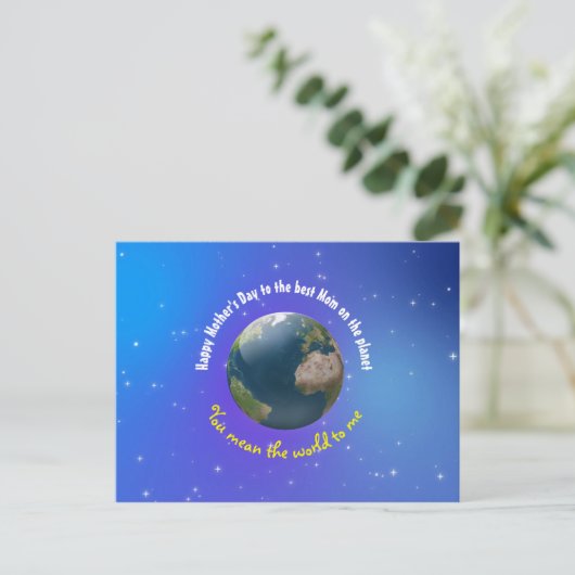 カスタマイズ可能な母の日ノベルティ地球 ポストカード (スタンド正面)