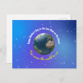 カスタマイズ可能な母の日ノベルティ地球 ポストカード (正面/裏面)