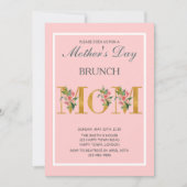 カスタマイズ可能な母の日ブランチ 招待状 (正面)