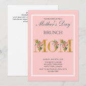 カスタマイズ可能な母の日ブランチ 招待状 (正面/裏面)