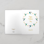 カスタマイズ可能な母の日 箔グリーティングカード (外側レイダウン)