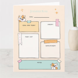 カスタマイズ可能な毎日のプランナーのダウンロード カード