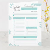 カスタマイズ可能な毎日のプランナーのダウンロード カード (黄色い花)