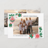 カスタマイズ可能な民俗クリスマスフォトカード 案内状 (正面/裏面)