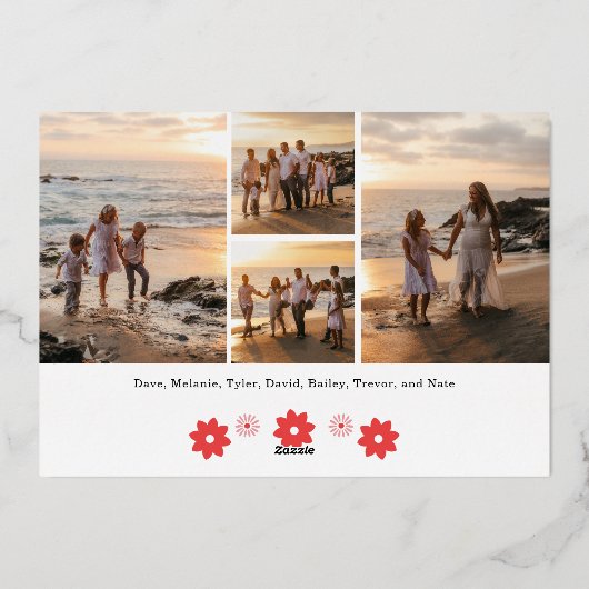 カスタマイズ可能な民芸箔クリスマスフォトカード 箔シーズンカード (裏面)