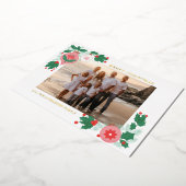 カスタマイズ可能な民芸箔クリスマスフォトカード 箔シーズンカード (回転した状態)