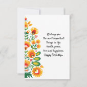 カスタマイズ可能な民話ハッピーバースデーカード サンキューカード (裏面)