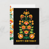 カスタマイズ可能な民話ハッピーバースデーカード サンキューカード (正面/裏面)