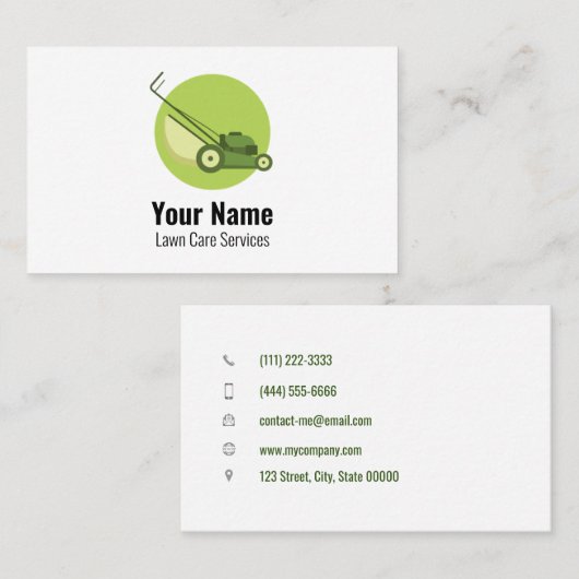 カスタマイズ可能な気に芝刈り機 名刺 (正面/裏面)