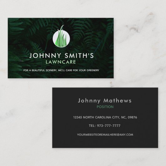 カスタマイズ可能な気に芝生名刺 名刺 (正面/裏面)