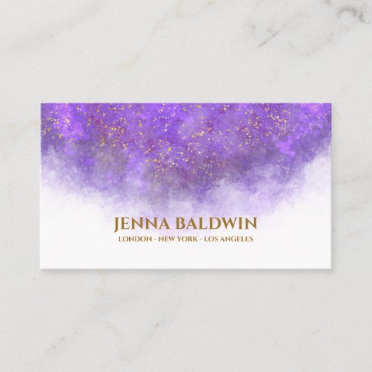 カスタマイズ可能な水の色(金ゴールドフラッシュ) 名刺 (正面)