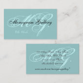 カスタマイズ可能な水の黒のモノグラムの名刺 名刺 (正面/裏面)