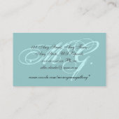 カスタマイズ可能な水の黒のモノグラムの名刺 名刺 (裏面)