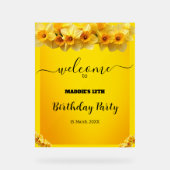 カスタマイズ可能な水仙3月誕生花誕生日 アクリルサイン (正面)