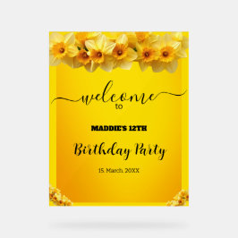 カスタマイズ可能な水仙3月誕生花誕生日 アクリルサイン