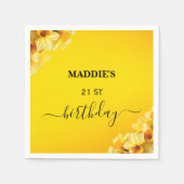 カスタマイズ可能な水仙3月誕生花誕生日 スタンダードカクテルナプキン (正面)