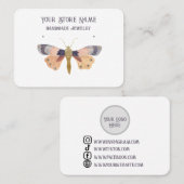 カスタマイズ可能な水彩の蛾のジュエリー表示 名刺 (正面/裏面)