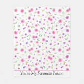 カスタマイズ可能な水彩フローラ毛布 – ギフト フリースブランケット (正面)