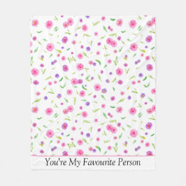 カスタマイズ可能な水彩フローラ毛布 – ギフト フリースブランケット