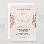カスタマイズ可能な水彩フローラ結婚式招待状 招待状 (正面/裏面)