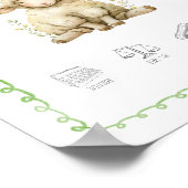 カスタマイズ可能な水彩ラム誕生詳細子供部屋 ポスター (角)