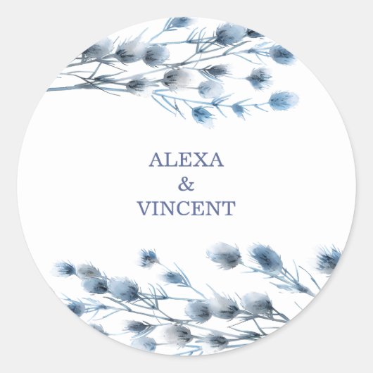 カスタマイズ可能な水彩夏の花 ラウンドシール (正面)