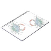 カスタマイズ可能な水彩沿岸カニ ノートブック (左側)