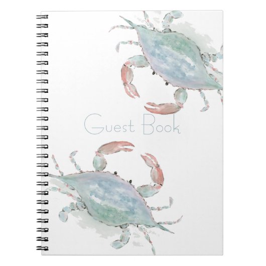 カスタマイズ可能な水彩沿岸カニ ノートブック (正面)
