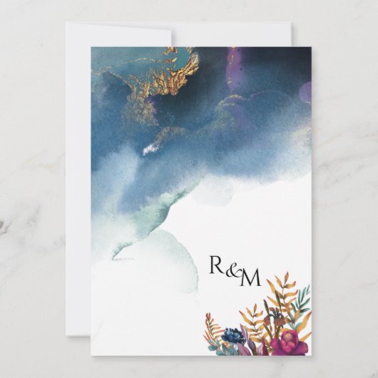 カスタマイズ可能な水彩神秘的なガーデンシテリア 招待状 (裏面)