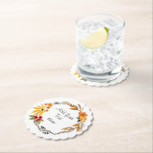 カスタマイズ可能な水彩秋リースコースター ペーパーコースター (インサイチュ)