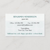 カスタマイズ可能な水玉模様の任意の色のティール（緑がかった色） 名刺 (裏面)